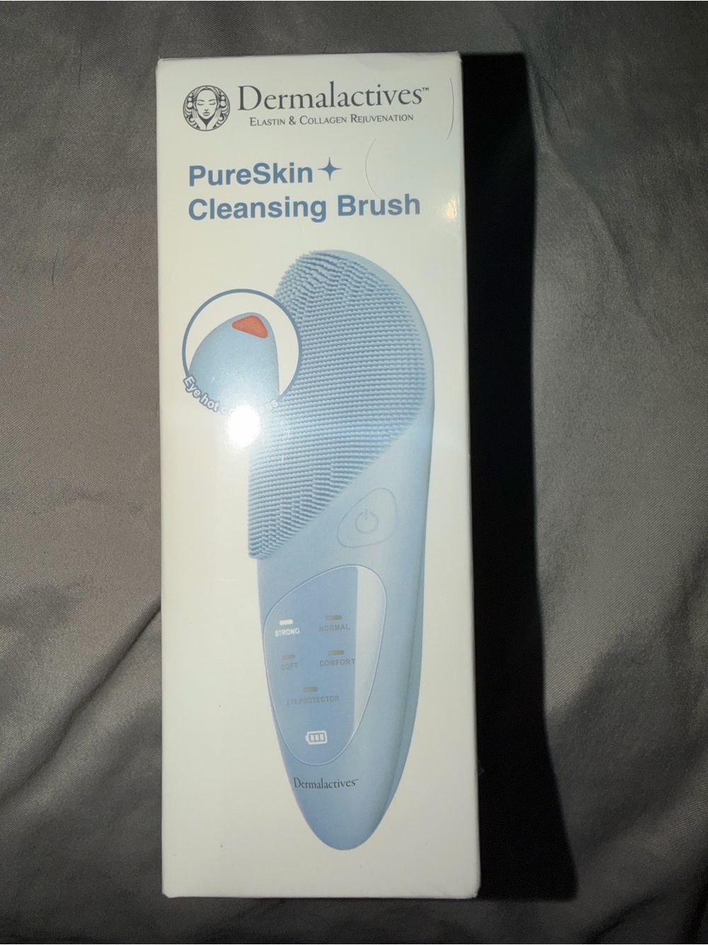 Dermalactives PureSkin Cleansing Brush - Light Blue. New & Sealed